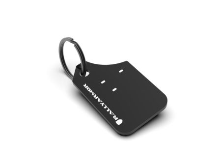 Rally Armor Mini UR Mud Flap Keychain - Black w  White Logo For Sale