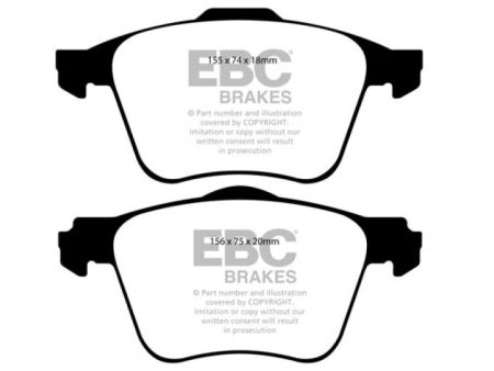 EBC 11+ Volvo S60 2.5 Turbo T5 (315mm Front Rotors) Greenstuff Front Brake Pads For Discount