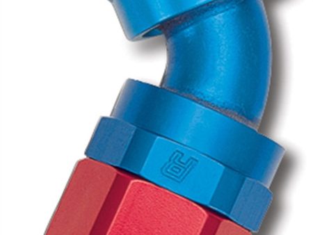 Russell Performance -10 AN Red Blue Male SAE Port to -8 Hose 90 Degree (-10 Port 7 8in-14 Thread) Online now