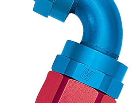 Russell Performance Swivel Hose End Assy #10 AN Male SAE Port to #8 Hose 90 Deg Red Blue Anodized Fashion